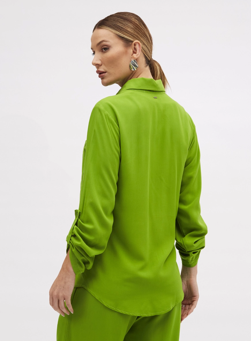 Camisa Comfort Com Bolsos Verde 3