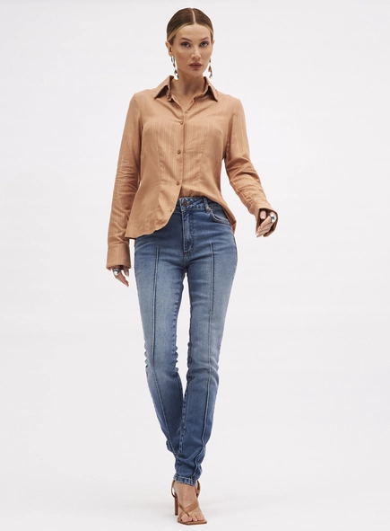 Camisa Feminina Slim Fit  Risca De Giz