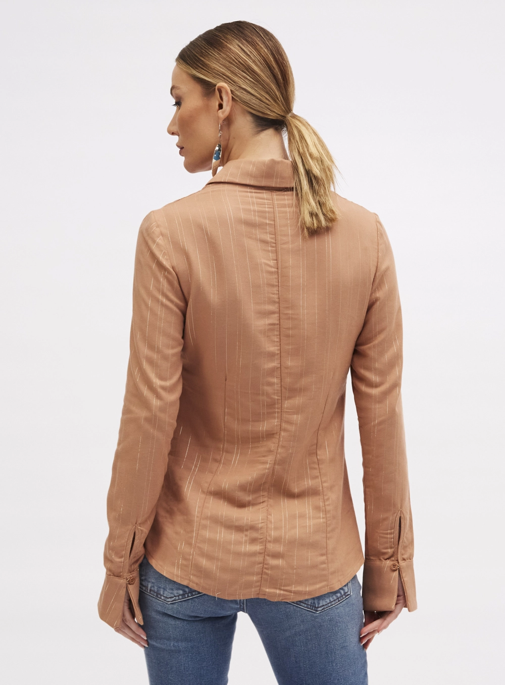 Camisa Feminina Slim Fit  Risca De Giz Estampados 3