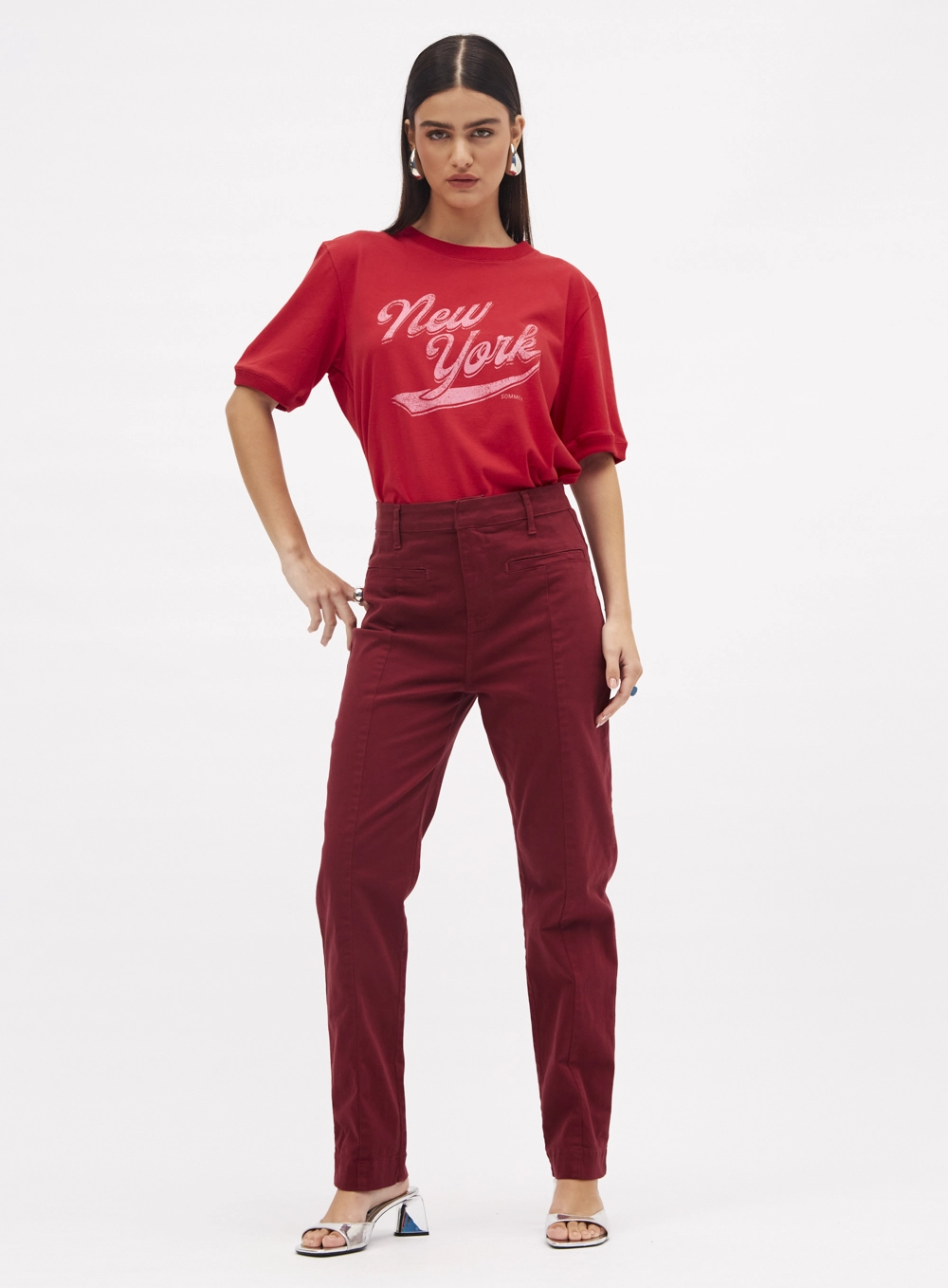 Camiseta Boy Estampada New York Vermelho 1