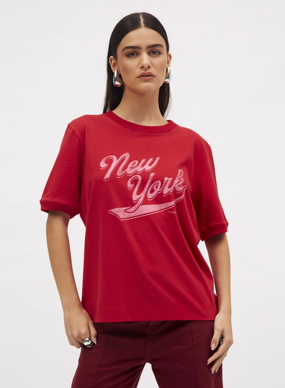 Camiseta Boy Estampada New York Vermelho 2