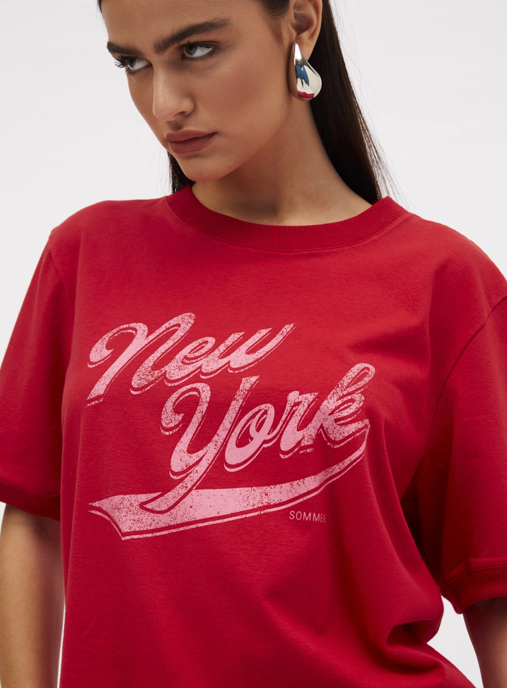 Camiseta Boy Estampada New York Vermelho 4