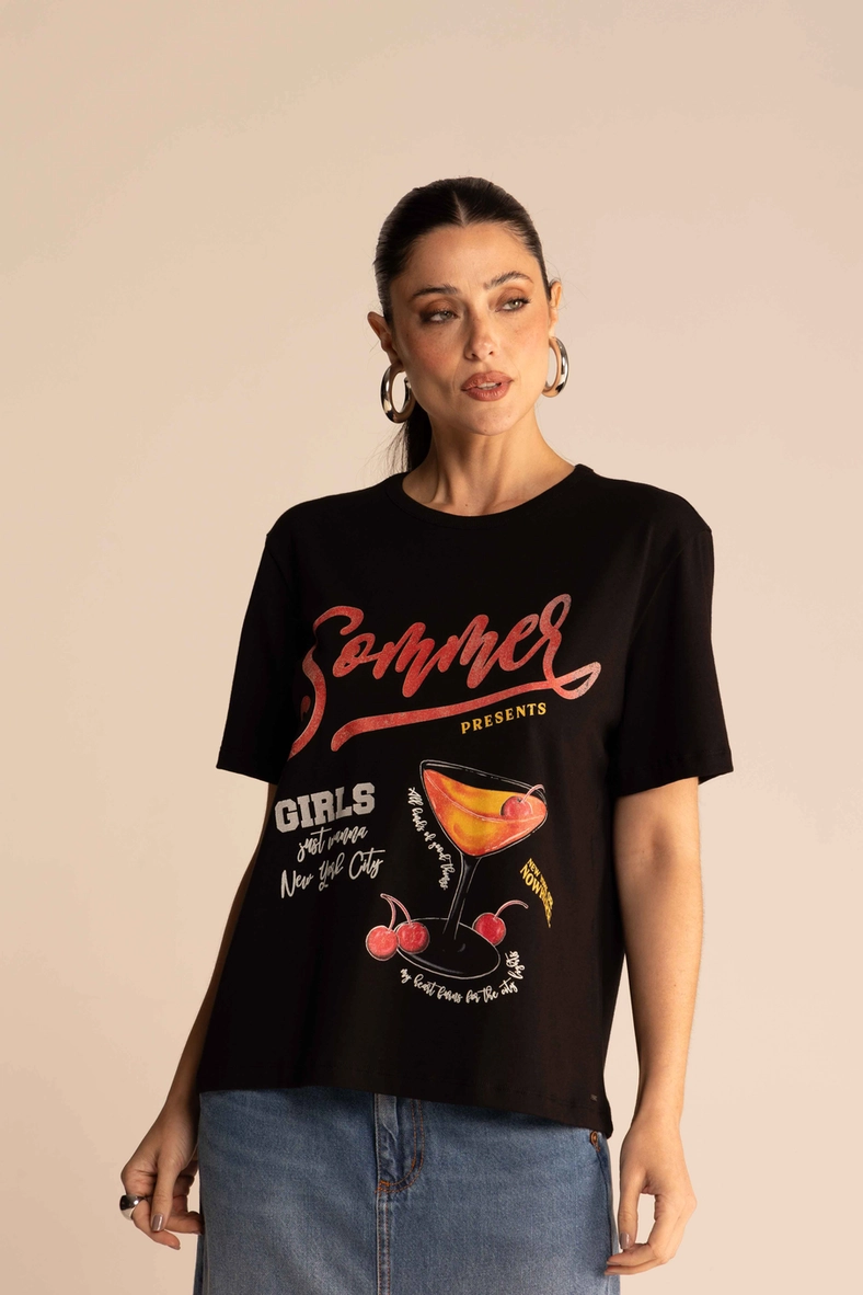 Camiseta Estampada Preto 1