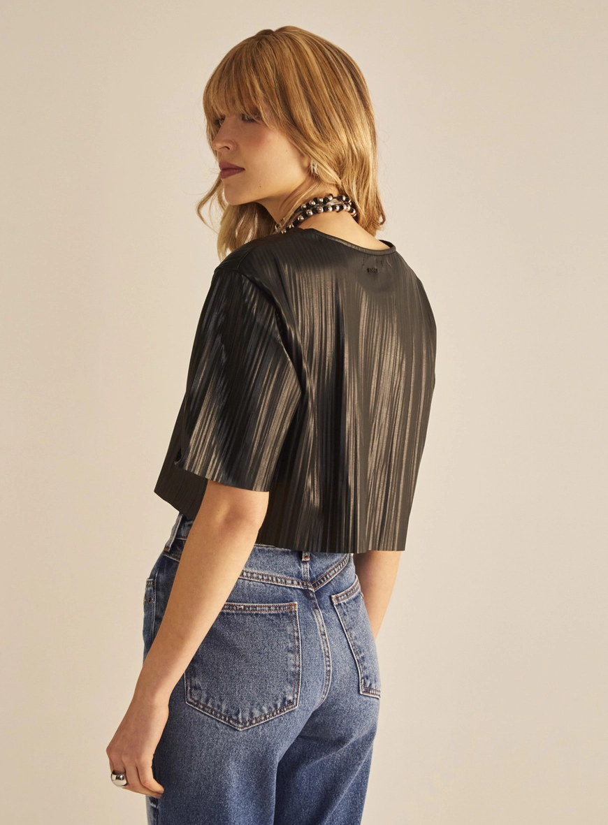 Camiseta Plissada Preto 3