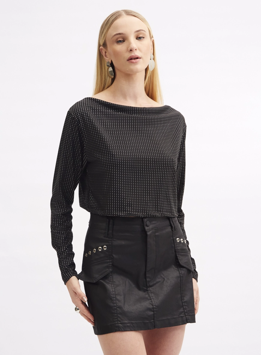 Blusa Square Com Aplicação Termocolante Preto 2