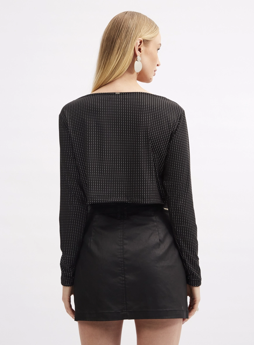 Blusa Square Com Aplicação Termocolante Preto 3