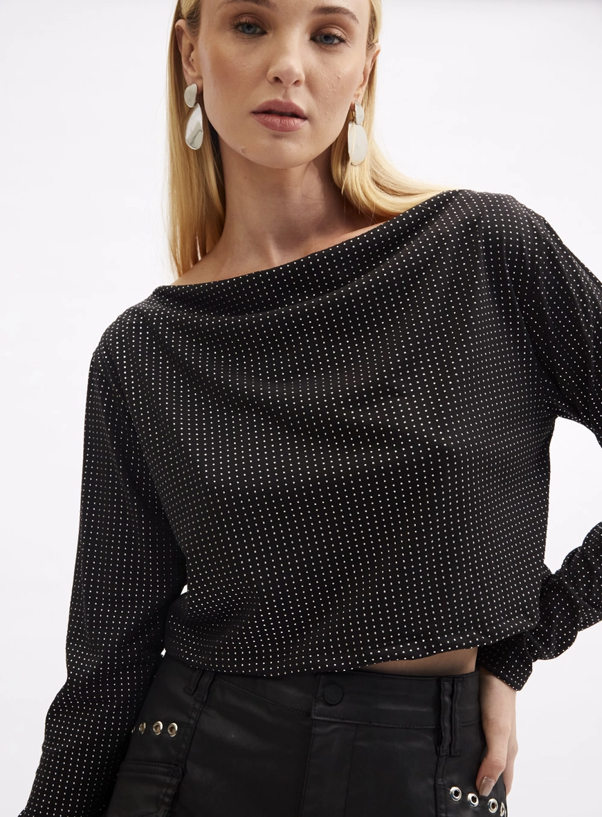 Blusa Square Com Aplicação Termocolante Preto 4