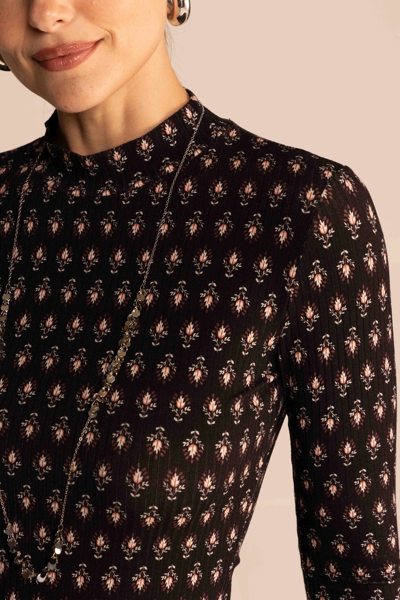 Blusa Feminina Slim Manga Longa Estampada Estampados 2