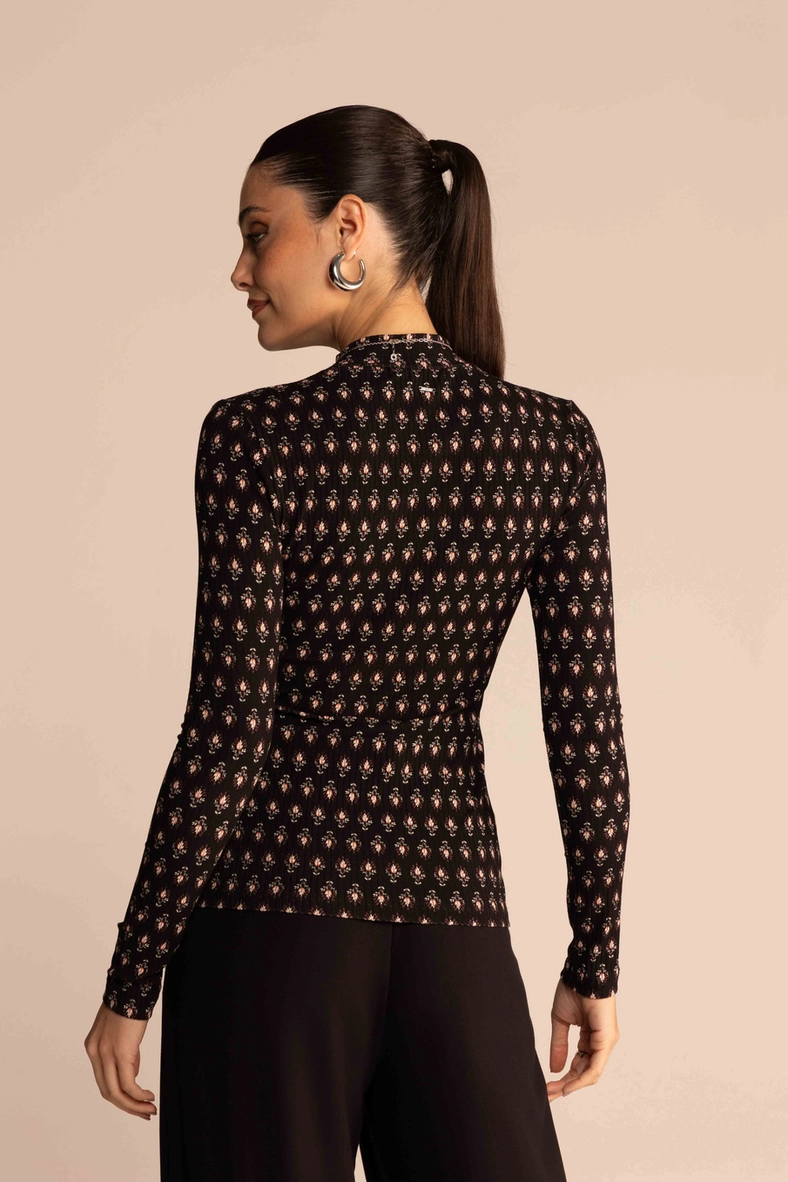 Blusa Feminina Slim Manga Longa Estampada Estampados 3