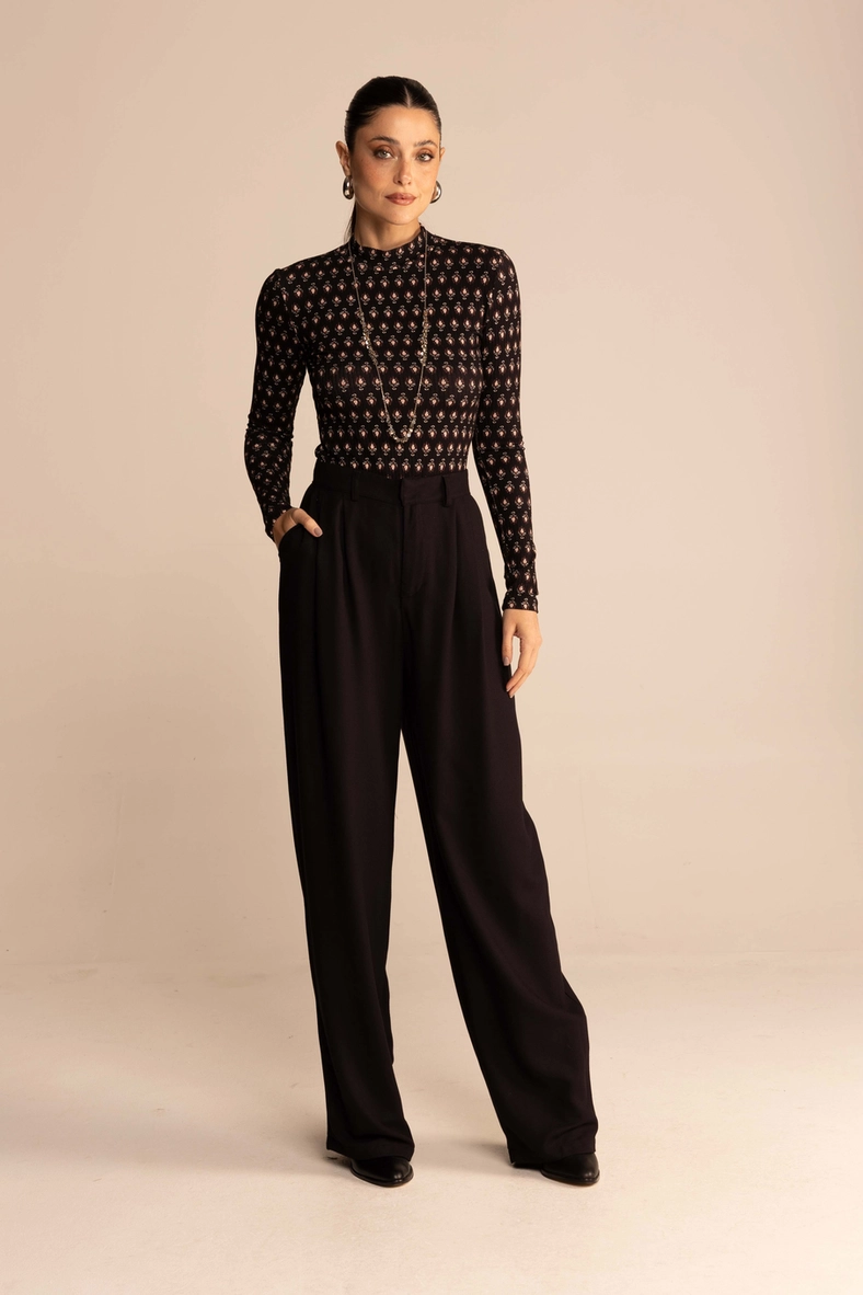 Blusa Feminina Slim Manga Longa Estampada Estampados 4