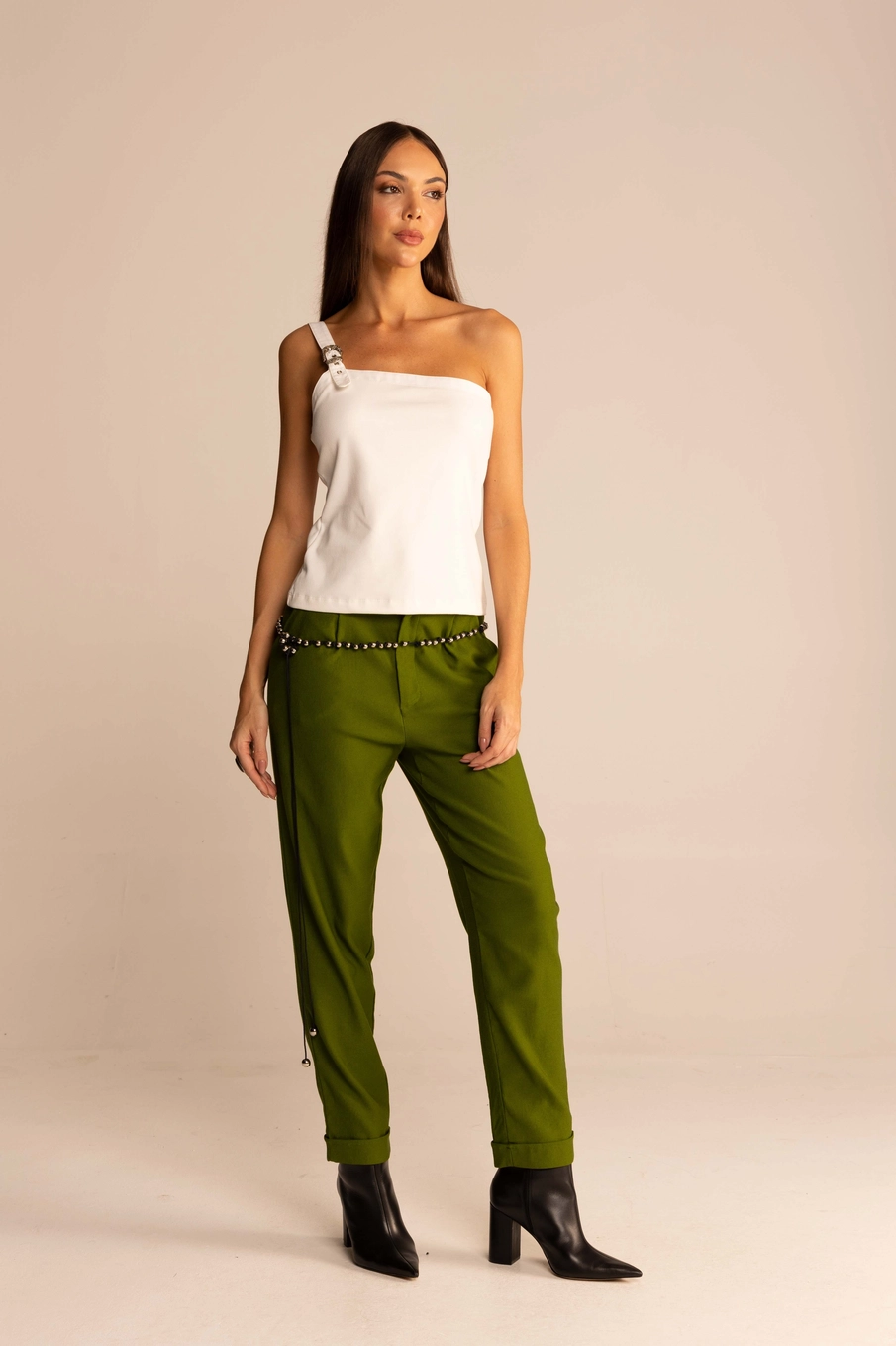 Blusa Feminina Slim Um Ombro Só Com Fivela Off Shell 4