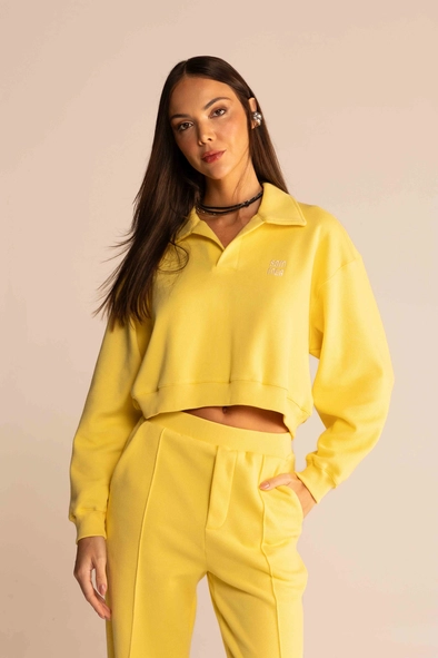 Blusão Feminino Square Gola Polo Com Logo