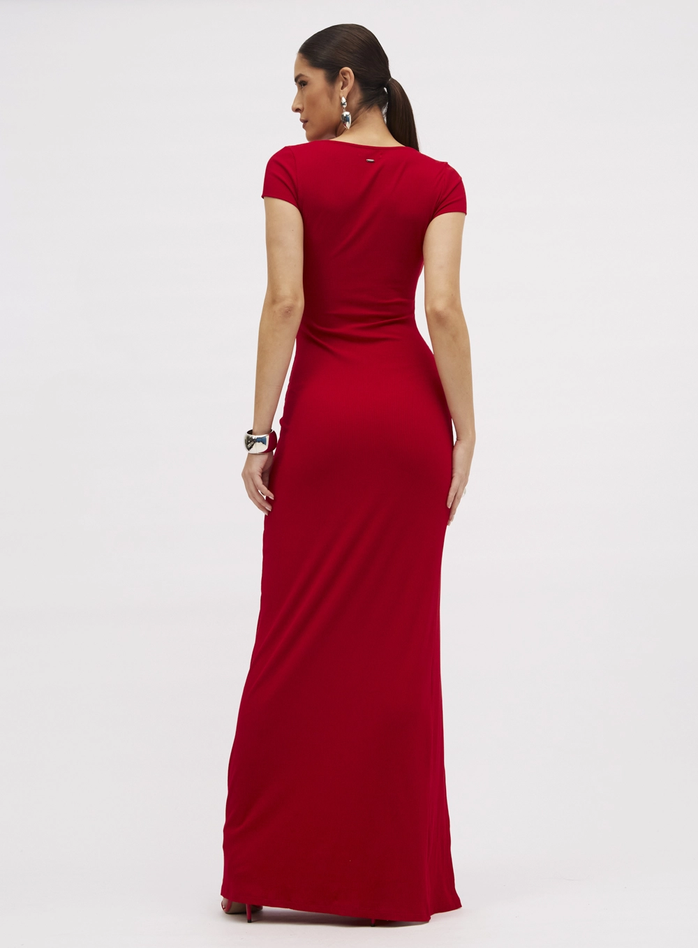 Vestido Canelado Vermelho 3