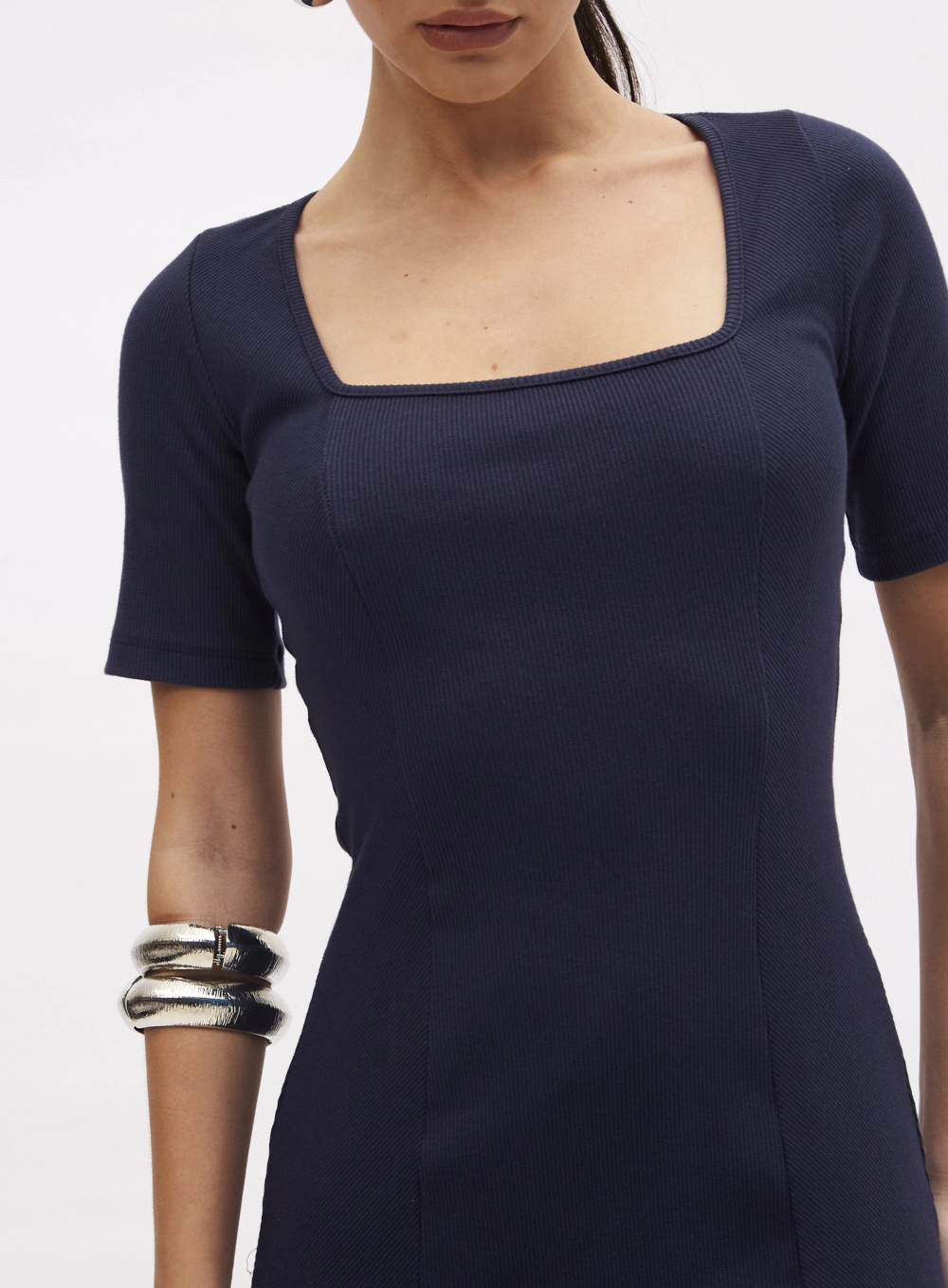Vestido Canelado Azul 4