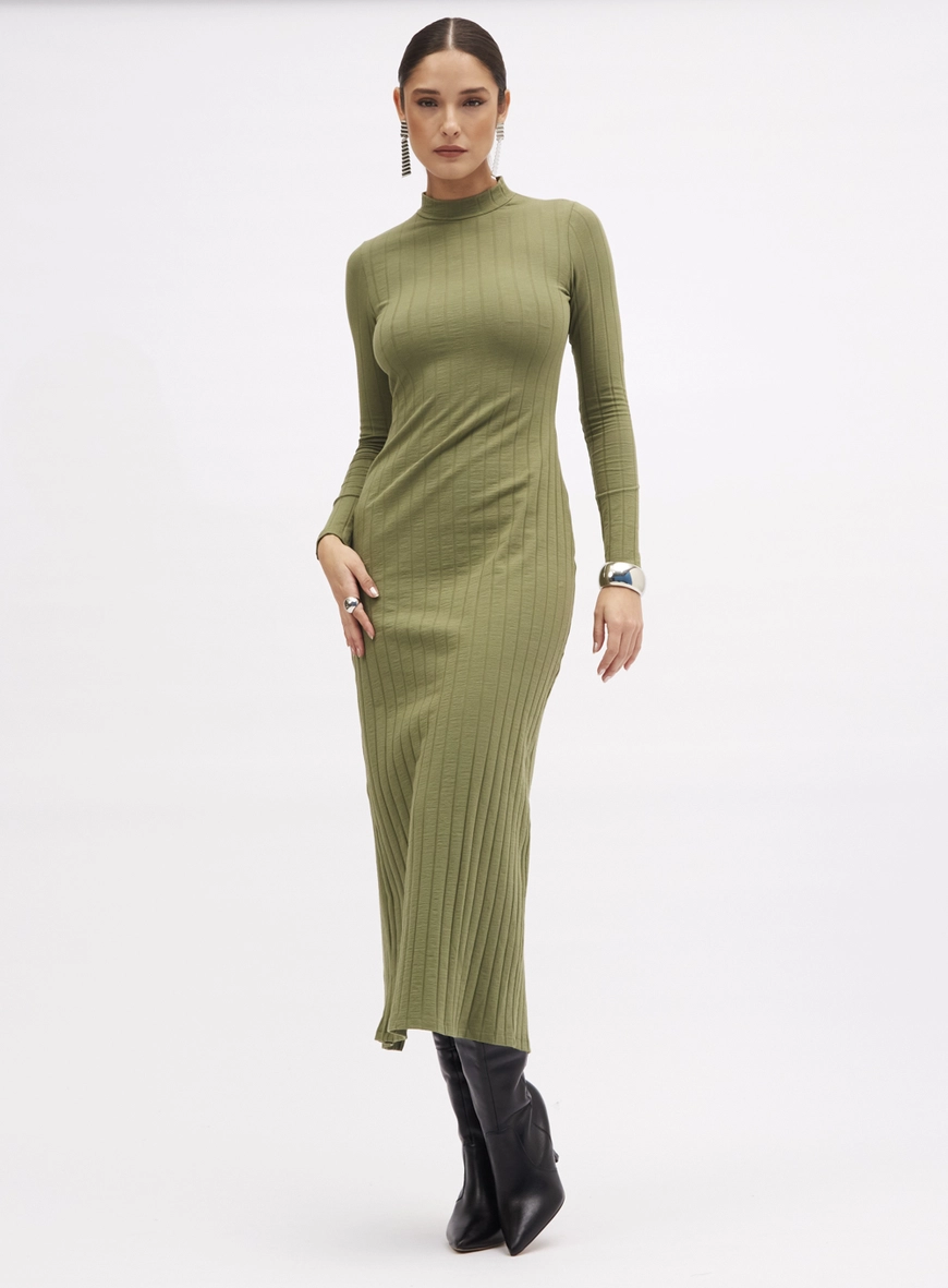 Vestido Canelado Verde 1