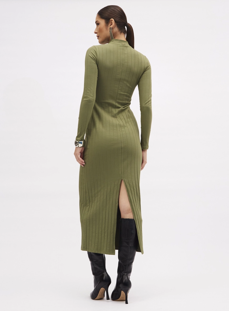 Vestido Canelado Verde 3