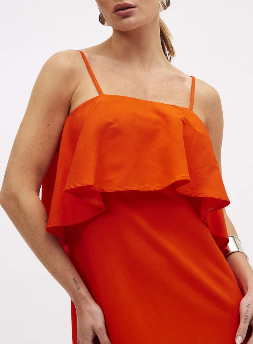 Vestido Linho Laranja 4