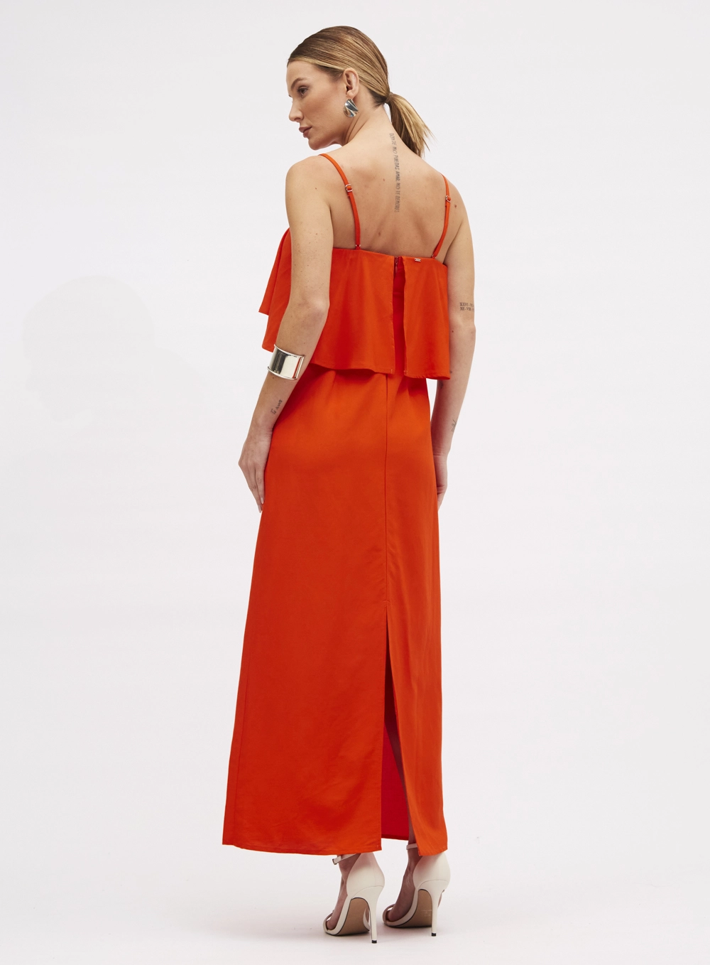 Vestido Linho Laranja 3