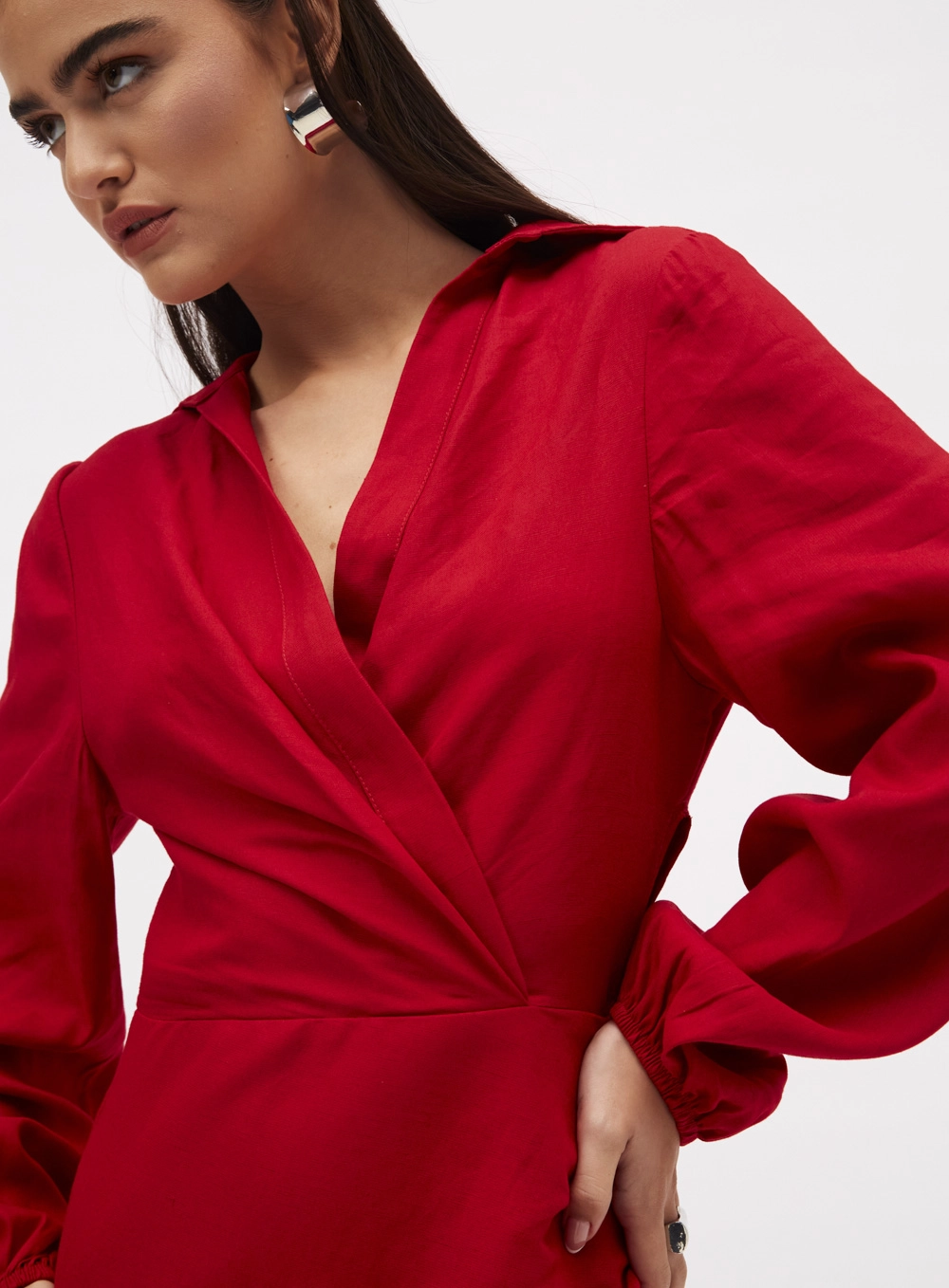 Vestido Linho Vermelho 4