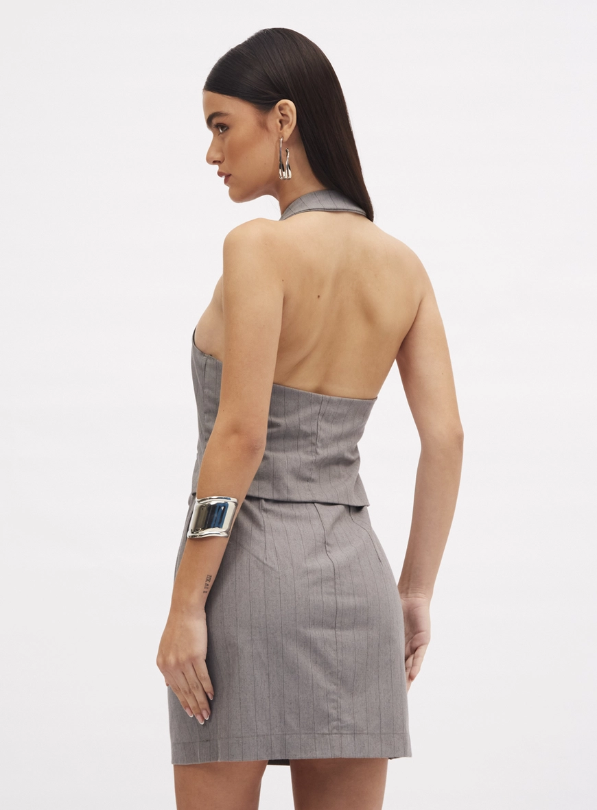 Vestido Listrado Cinza 3