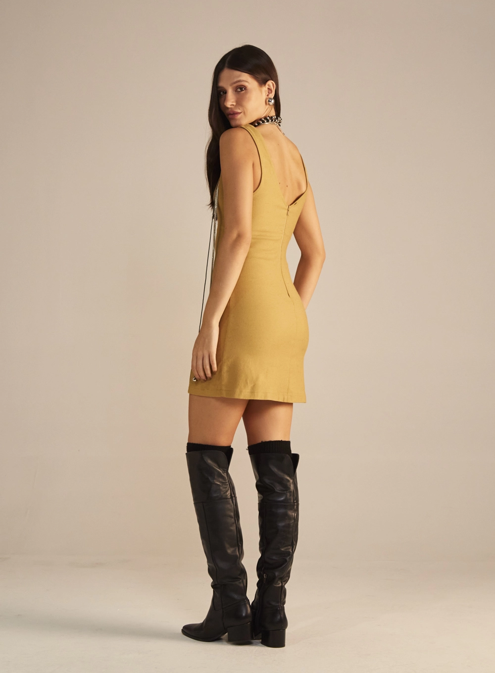 Vestido Linho Mini Bege Soybean 3
