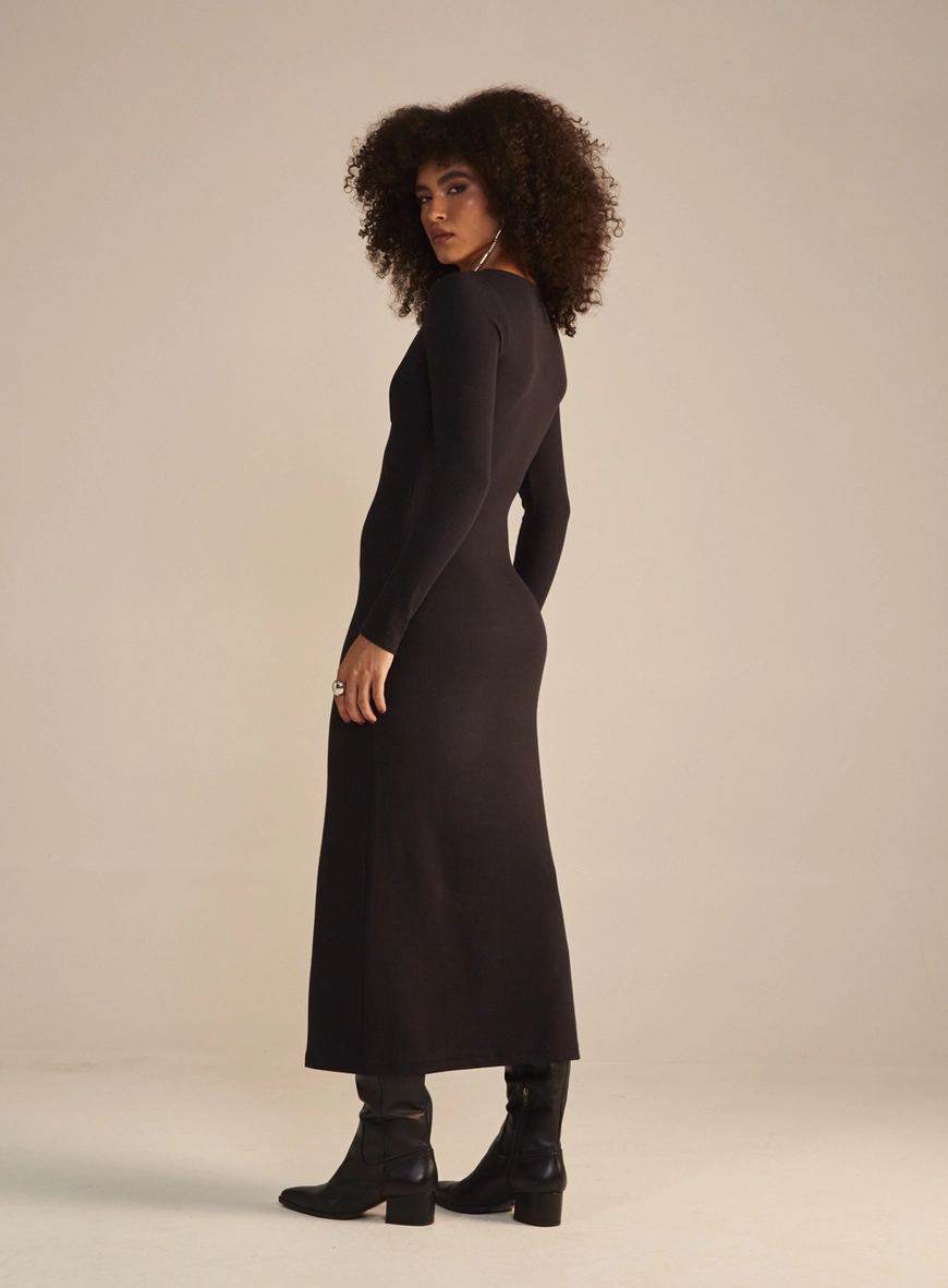 Vestido Canelado Preto 3
