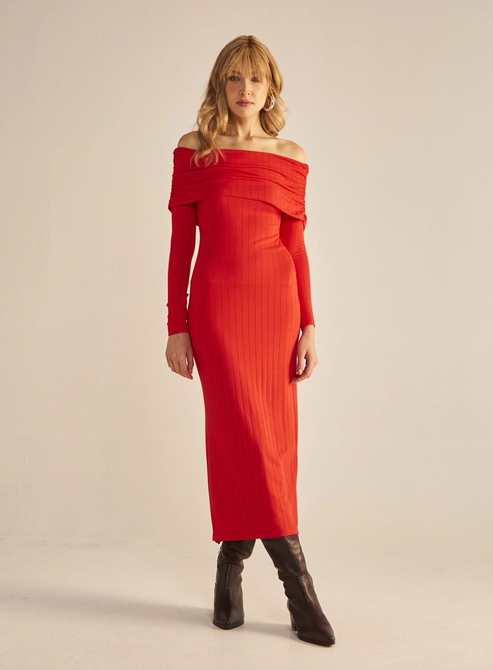 Vestido Canelado Vermelho 4