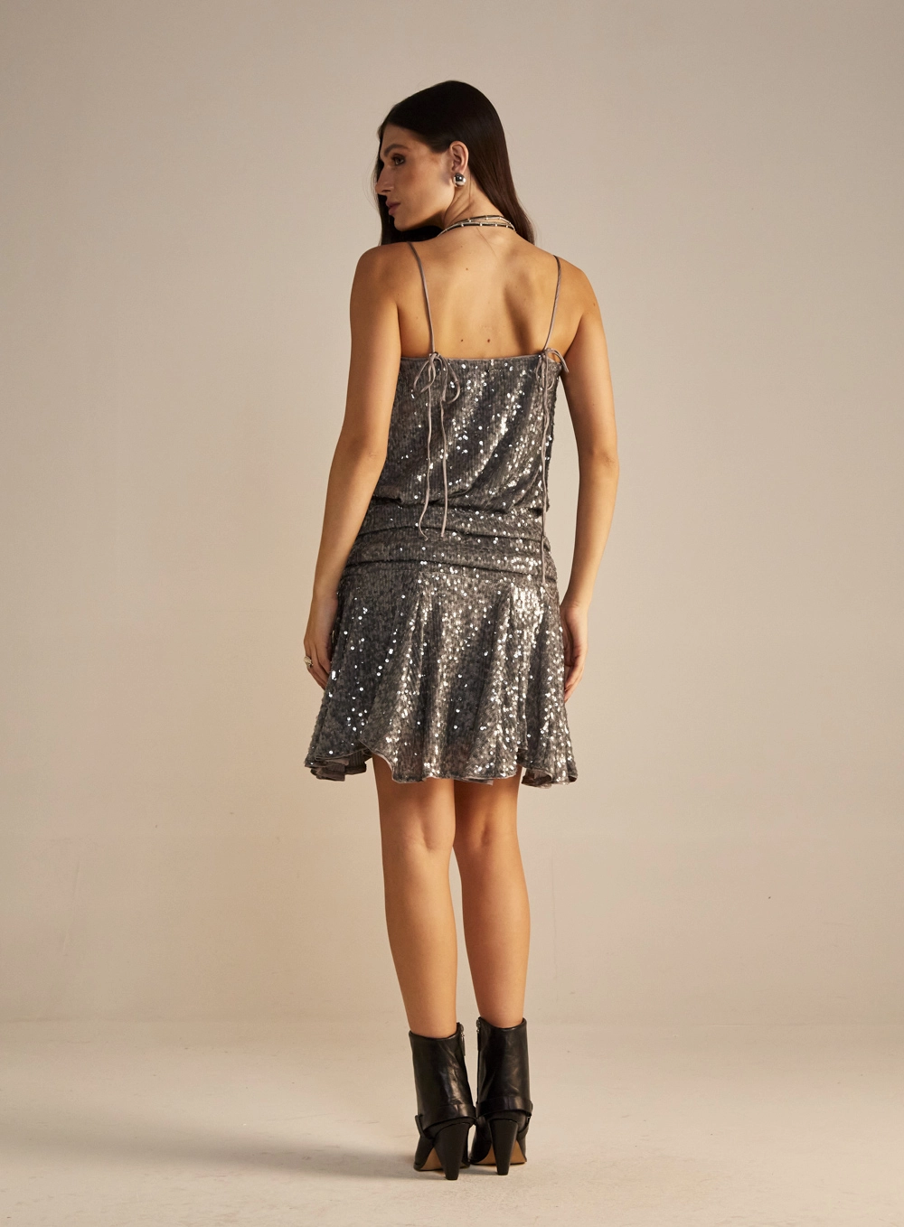 Vestido Glow Rodado Cinza 3