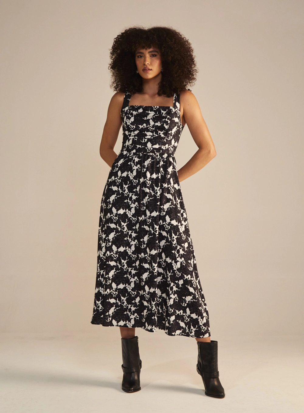 Vestido Midi Com Estampa Floral Estamapados 1