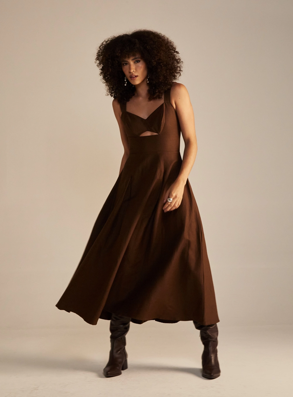 Vestido Linho Marrom 4