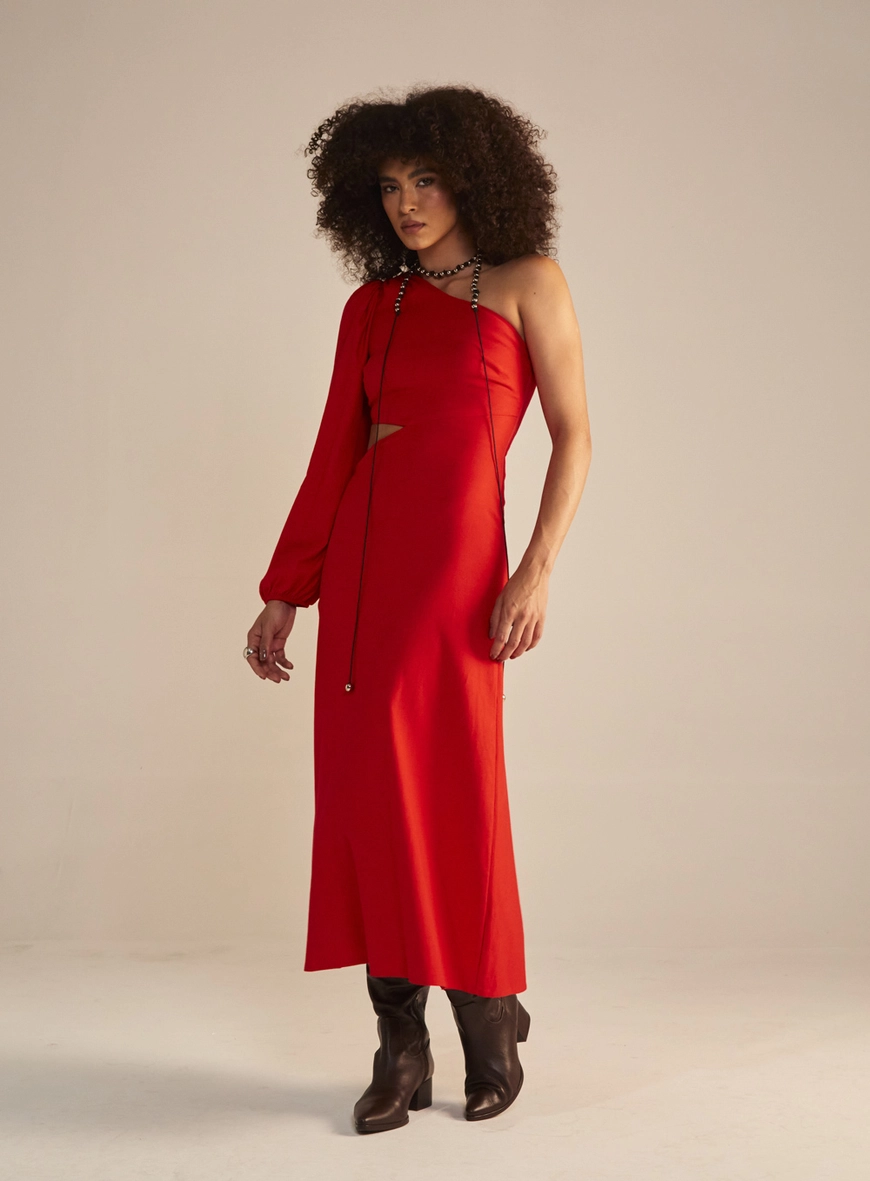 Vestido Linho Vermelho 4