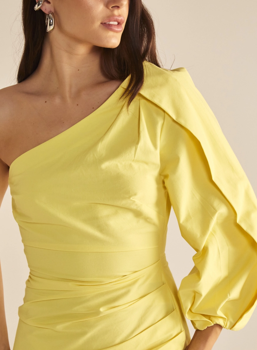 Vestido Ombro Unico Amarelo 2