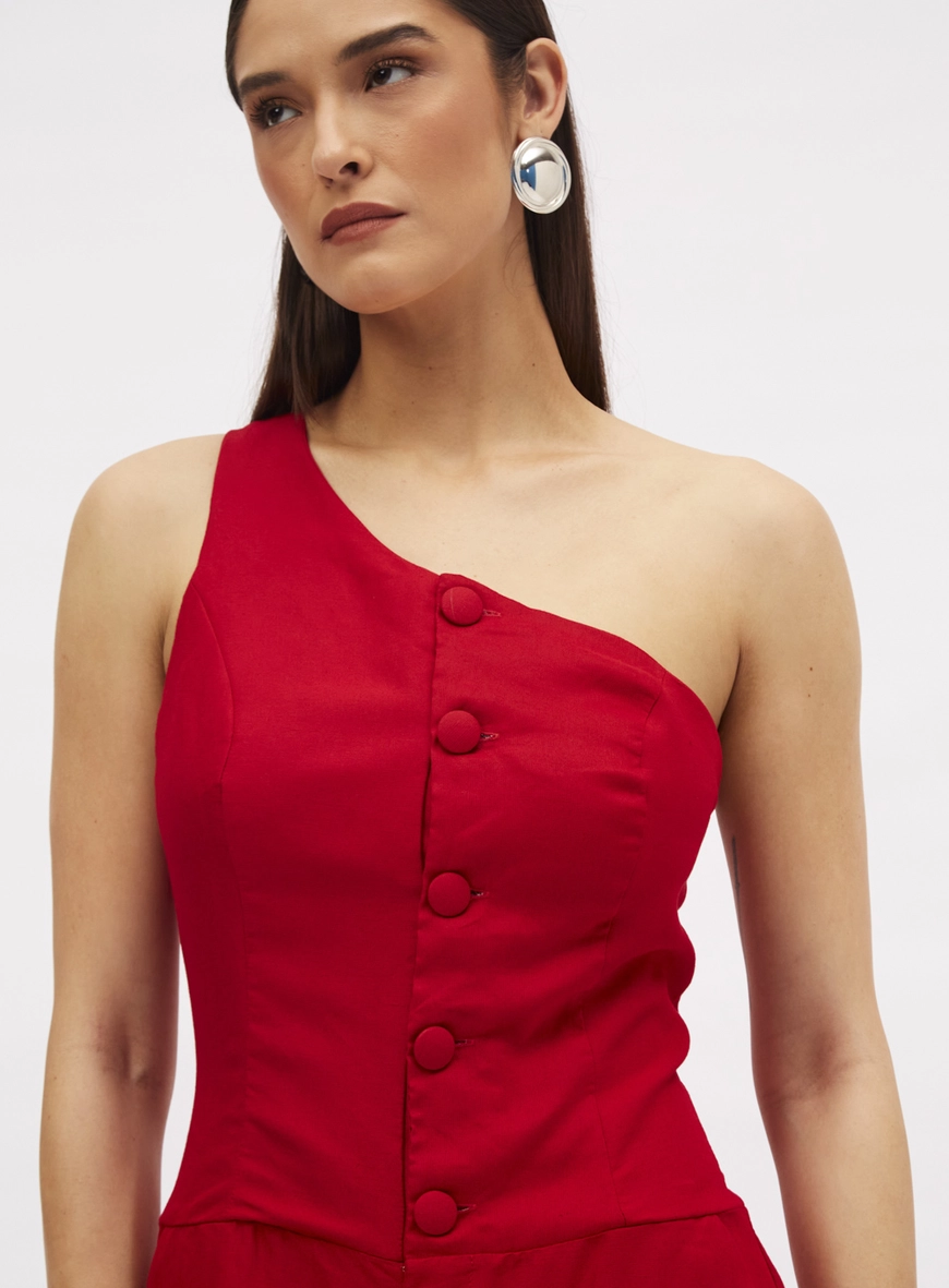 Macacão Linho Vermelho 4