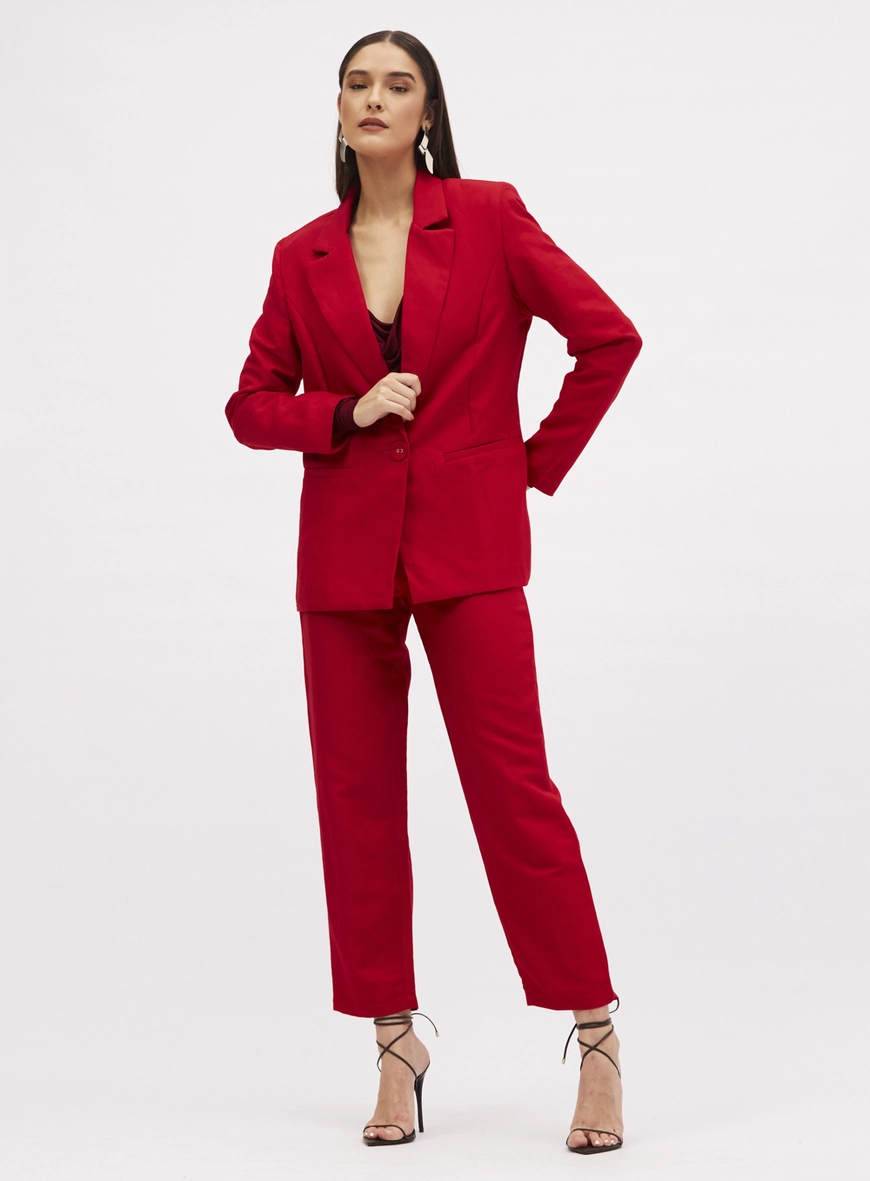 Blazer Linho Vermelho 1