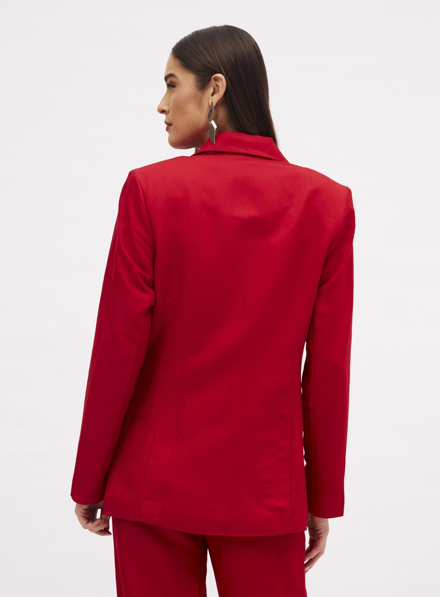 Blazer Linho Vermelho 3