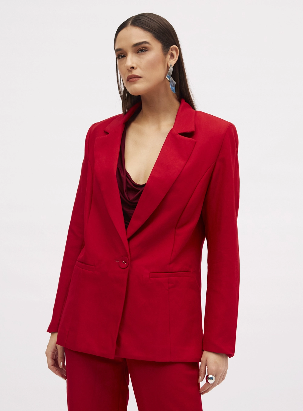 Blazer Linho Vermelho 2