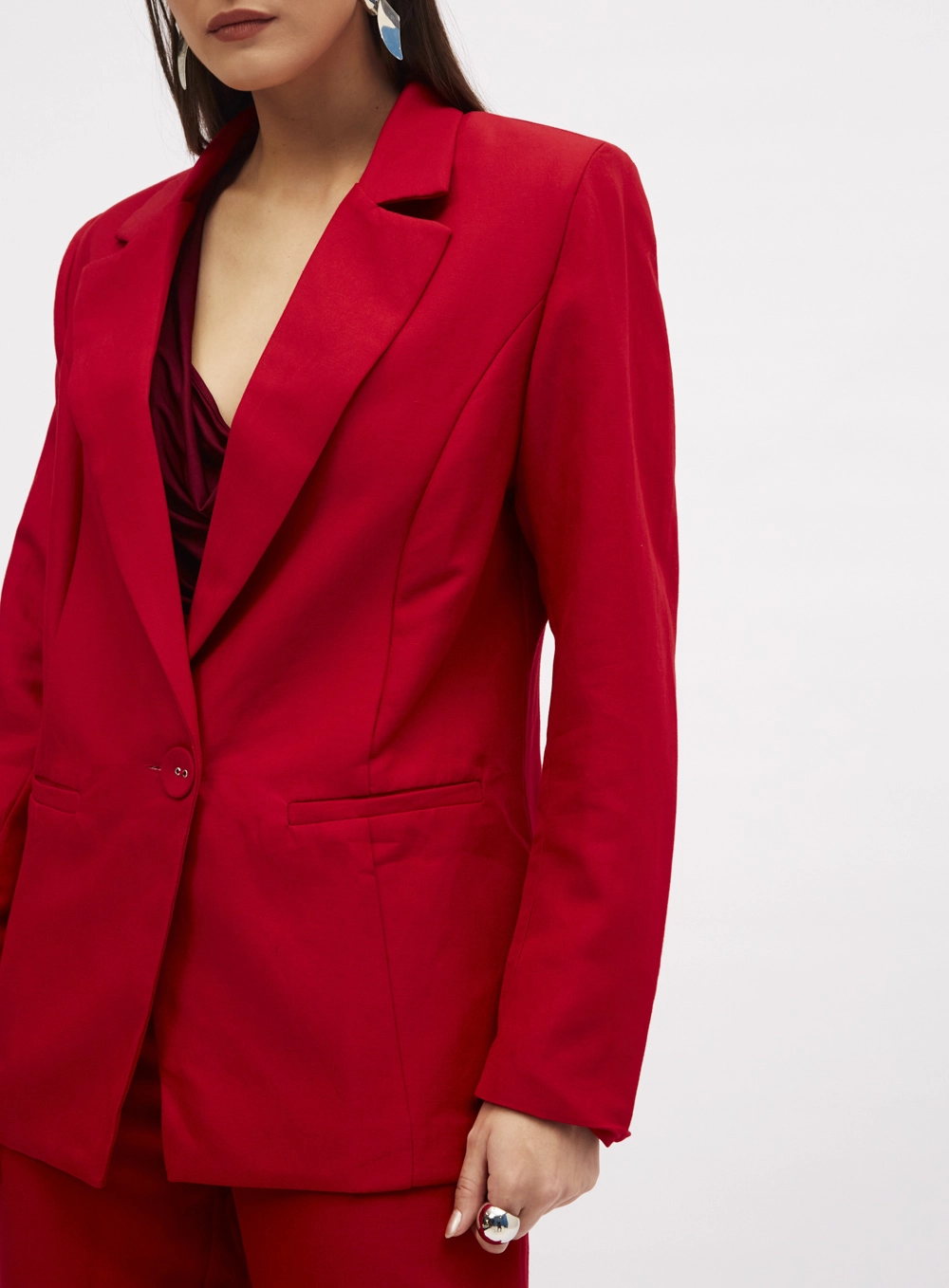 Blazer Linho Vermelho 4