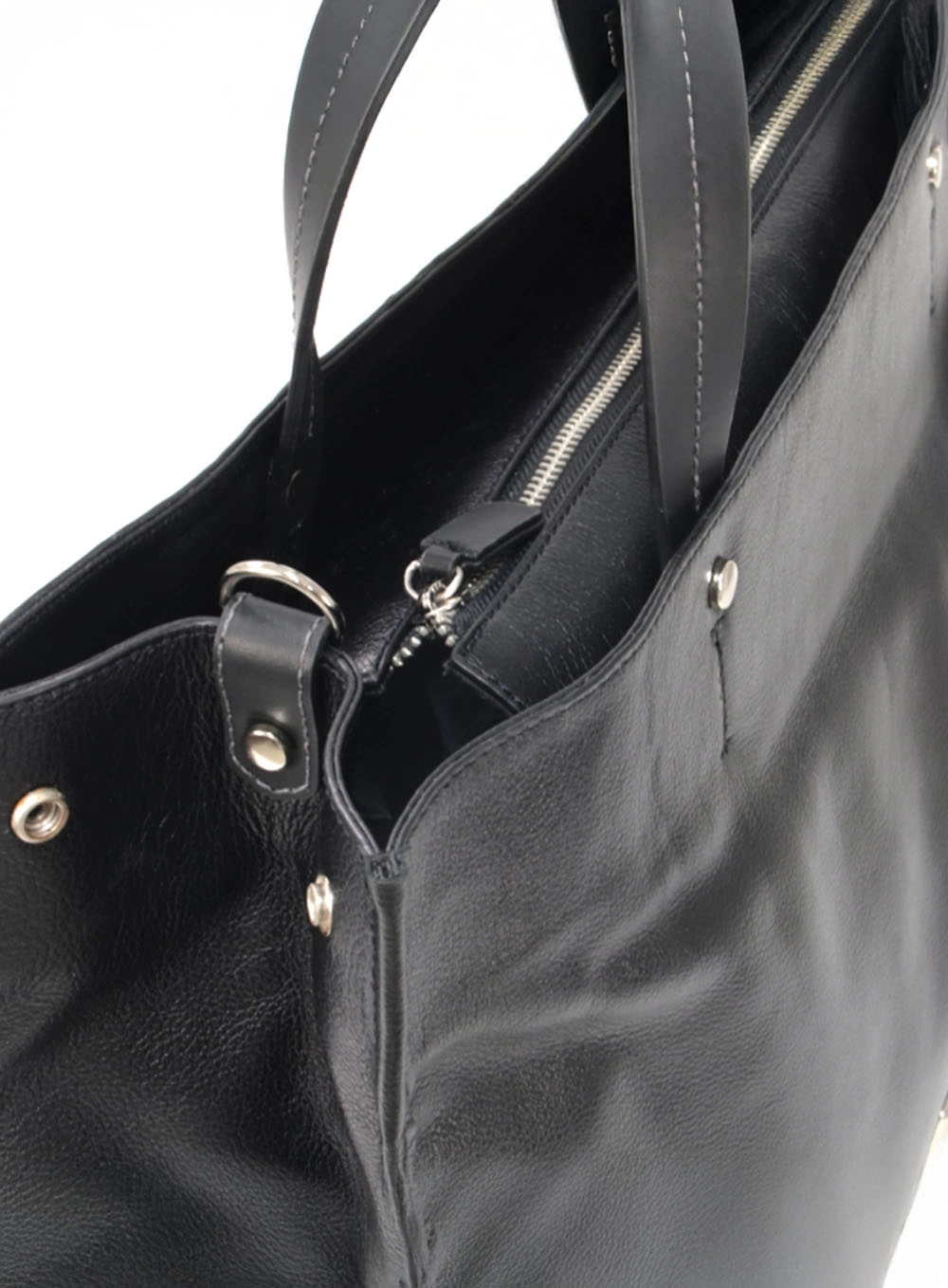 Bolsa Couro Boho Ampla Preto