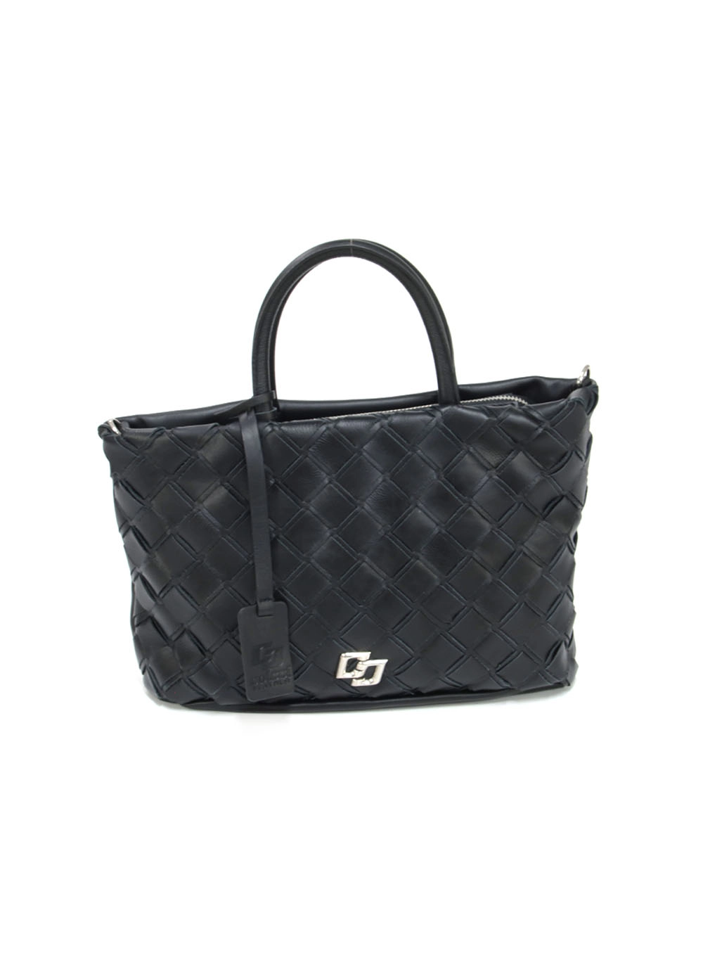 Bolsa Couro Tressê Média Preto