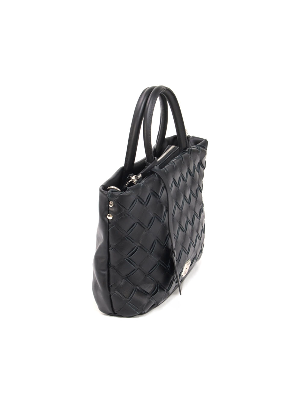 Bolsa Couro Tressê Média Preto