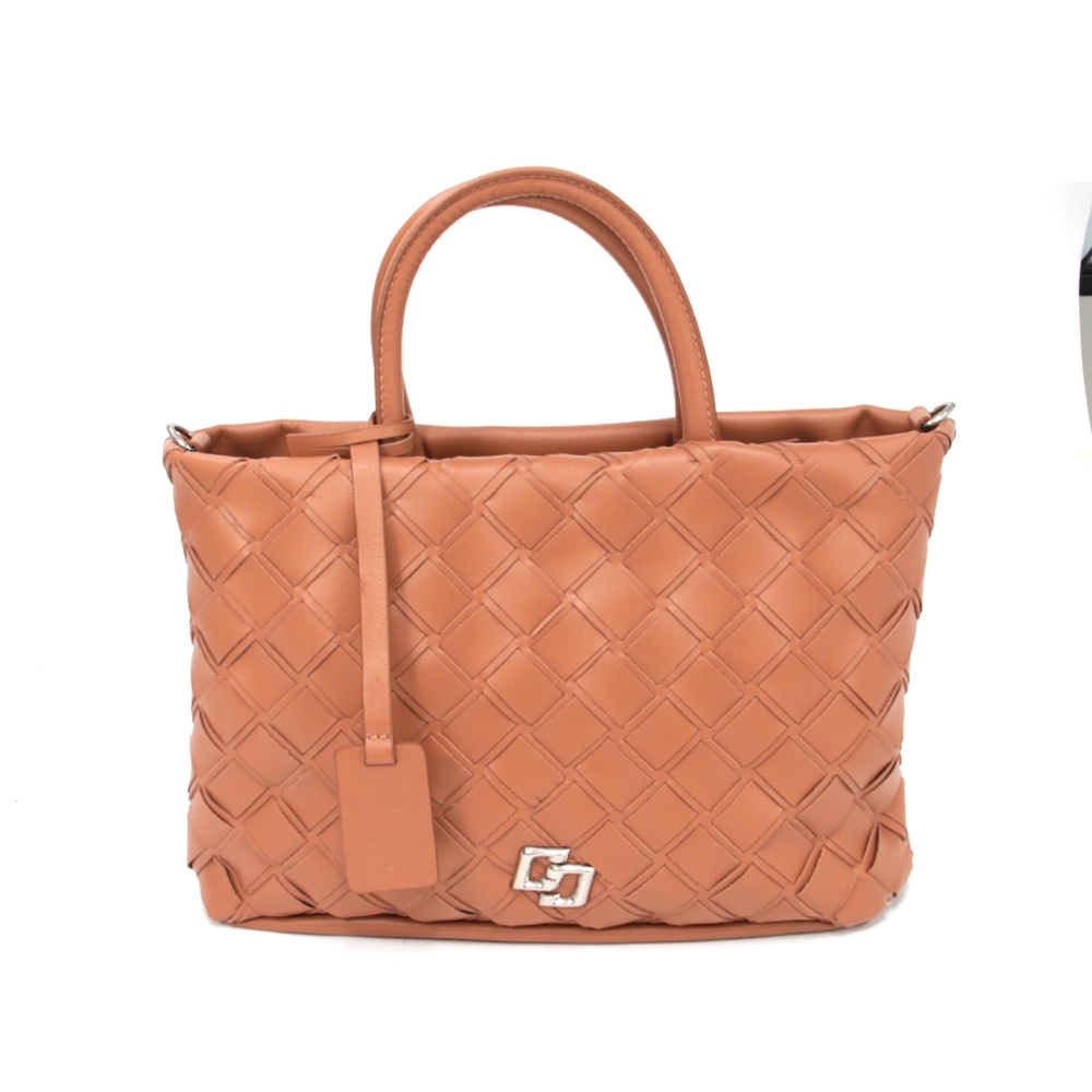 Bolsa Couro Tressê Média Marrom