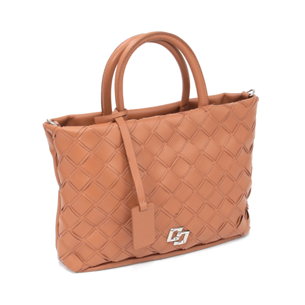 Bolsa Couro Tressê Média Marrom