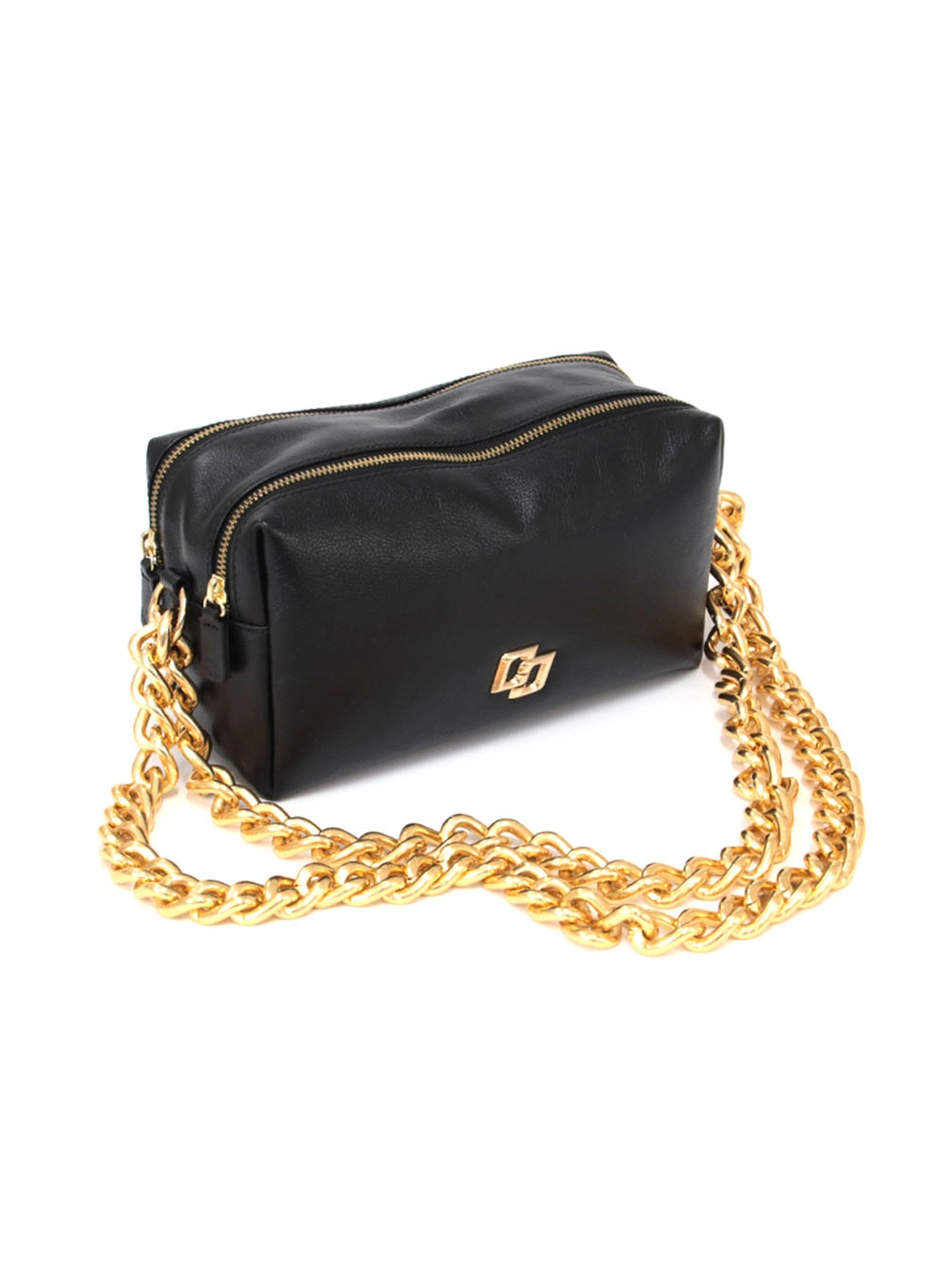 Bolsa Couro Alça Corrente Floter Preto