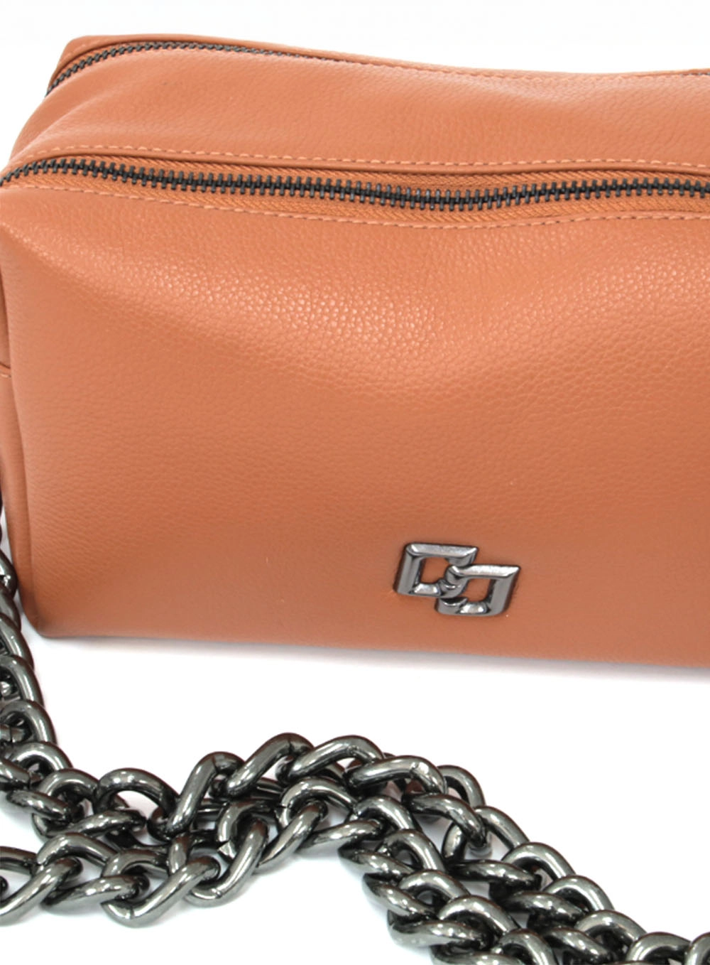 Bolsa Couro Alça Corrente Floter Caramelo