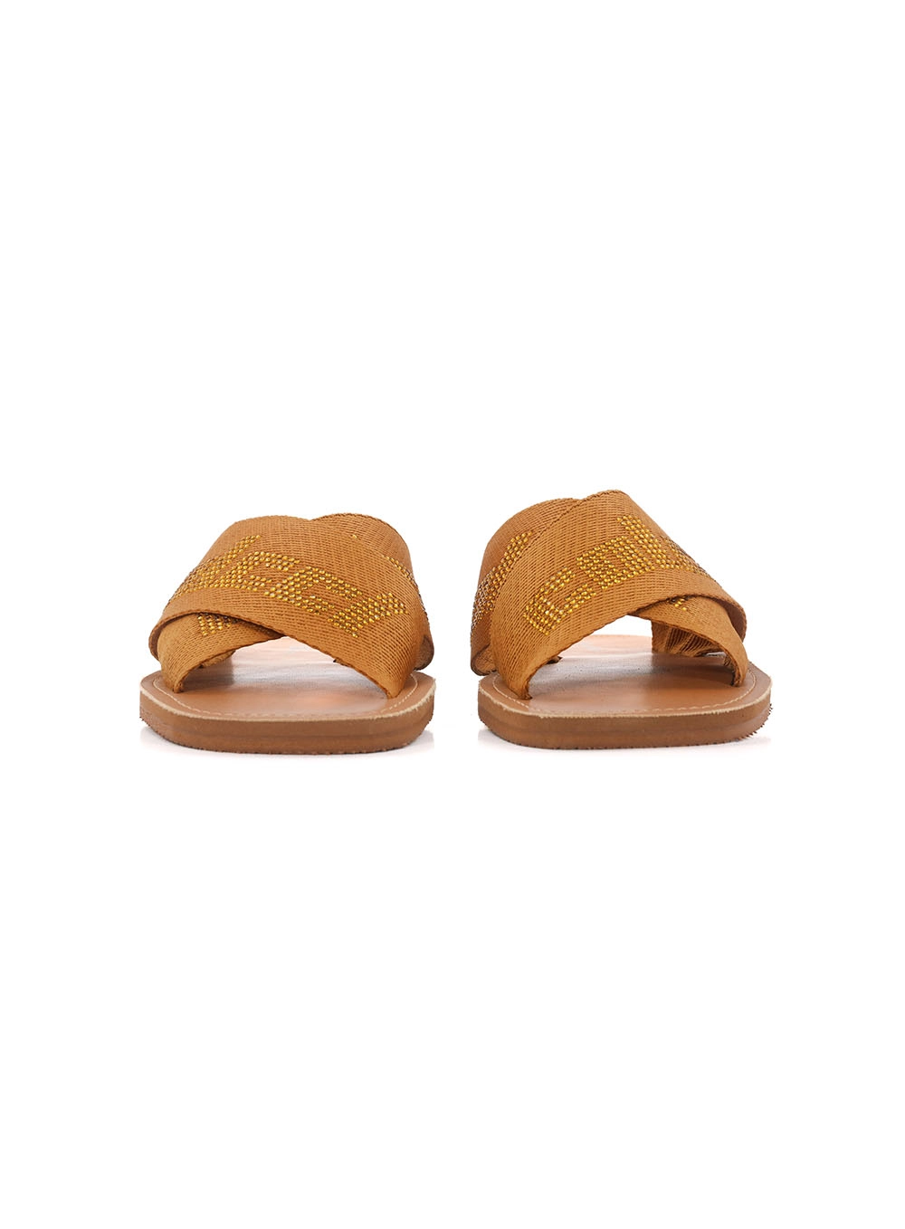 Sandália Rateira Slide Tira Cruzada Fem Colcci Caramelo
