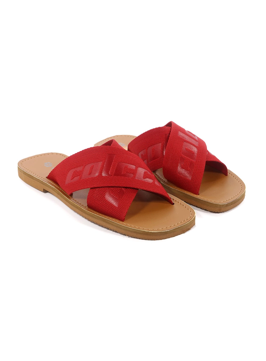Sandália Feminina Slide Tira Cruzada Colcci