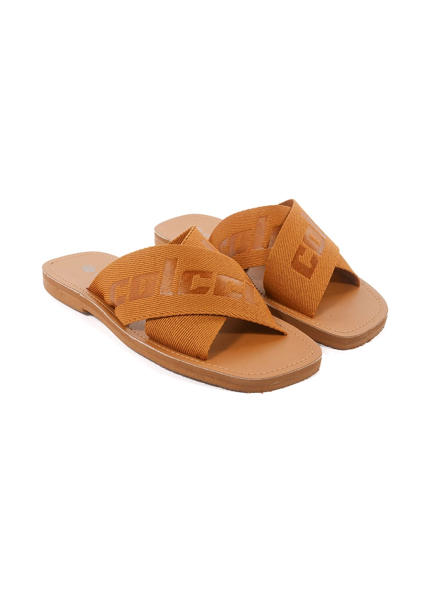 Sandália Feminina Slide Tira Cruzada Colcci