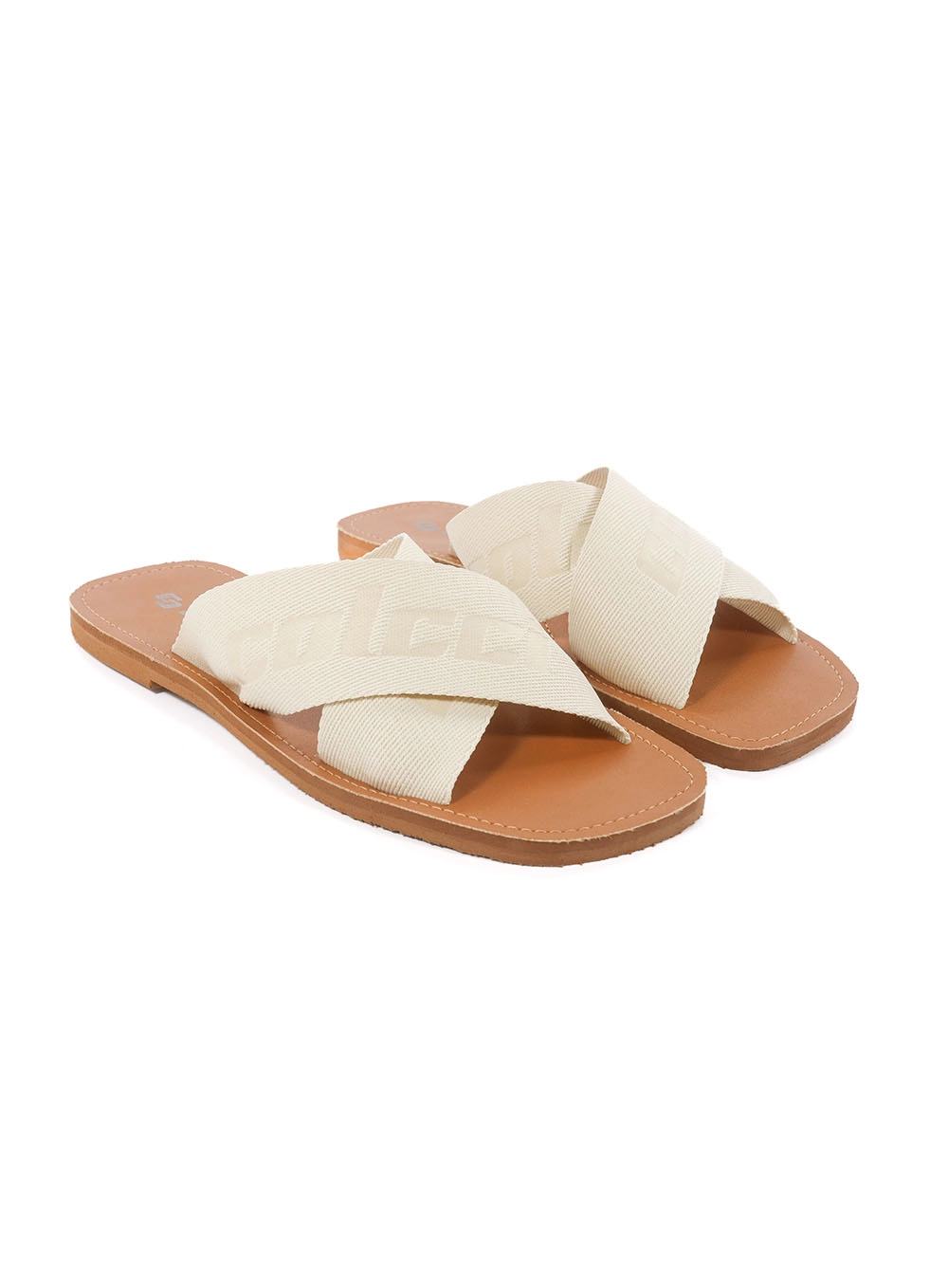 Sandália Feminina Slide Tira Cruzada Colcci Off Shell