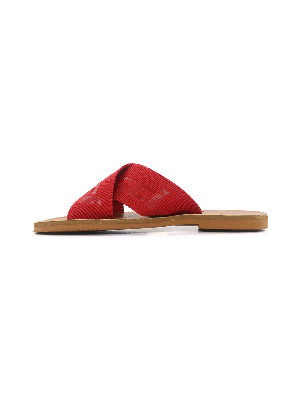 Sandália Feminina Slide Tira Cruzada Colcci Vermelho