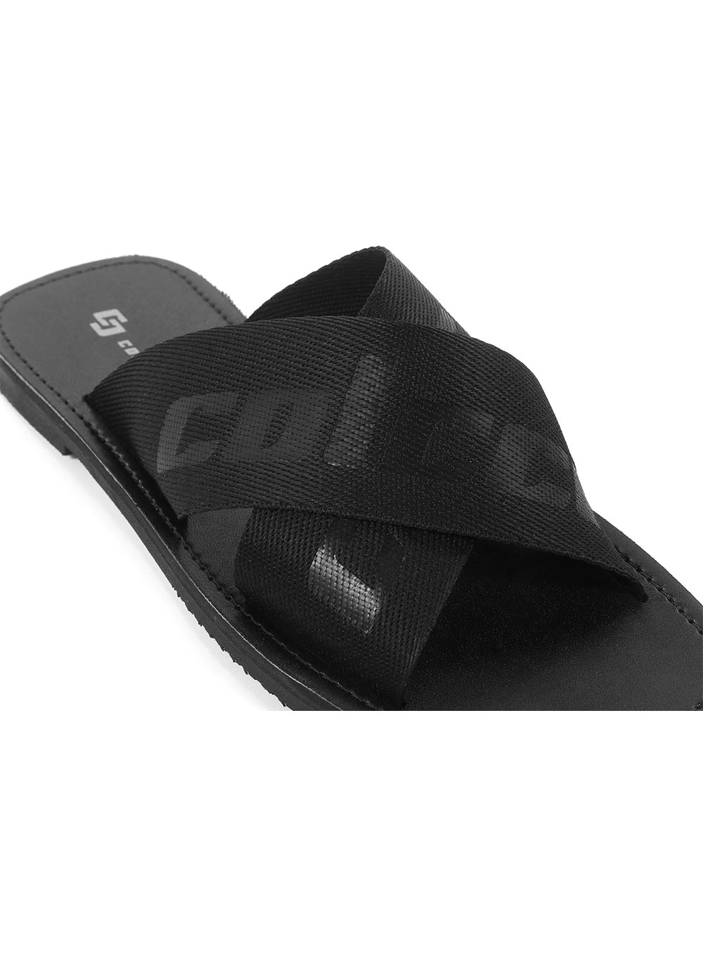 Sandália Feminina Slide Tira Cruzada Colcci Preto